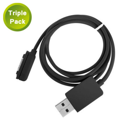 3x Xperia Z3 / Z3 Compact / Z2 Magnetic Charging Cables - Black