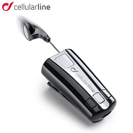 Auricular Bluetooth Cellularline Roller Clip con cable rebobinable.
