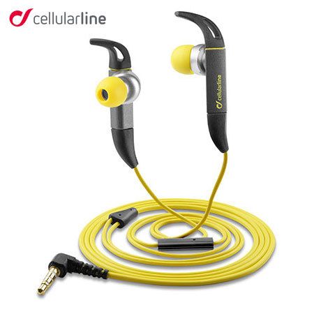 Cellular Line Kite Hands-free Sport Earphones - Grey / Yellow