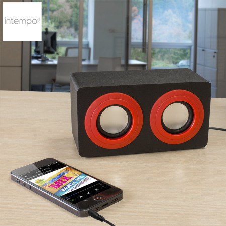 Intempo Mini Blaster Dual Speaker - Red and Black