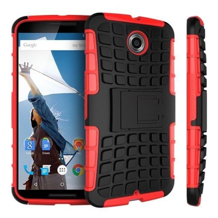 Encase ArmourDillo Hybrid Google Nexus 6 Protective Skal - Röd