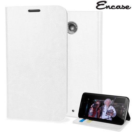 Housse Nexus 6 Encase Portefeuille Style Cuir – Blanche