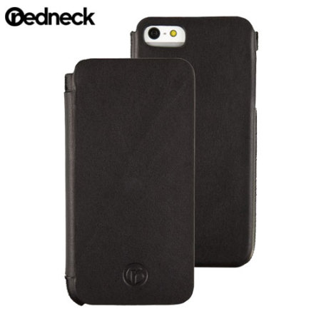 Funda cuero tipo libro para iPhone 5S/ 5 Redneck Business Line-Negra