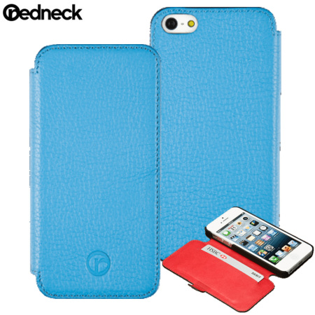 Redneck Red Line Leather iPhone 5S / 5 Book Case - Blue