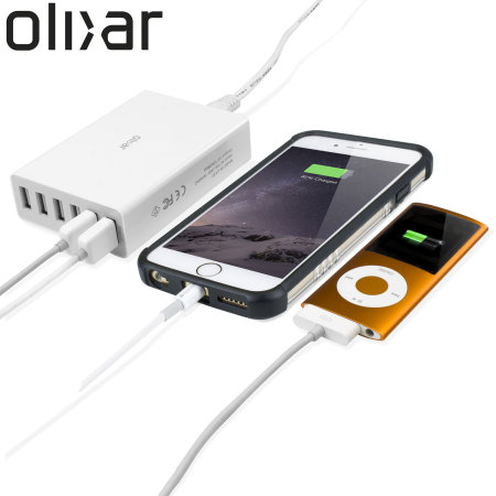Olixar 6 USB Smart IC Charger with EU AC Adapter - 10 Amps / 50W
