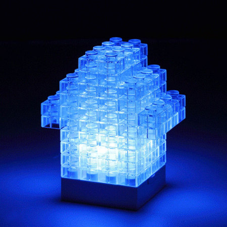 Lampe Mini Briques changement de couleur - Transparente