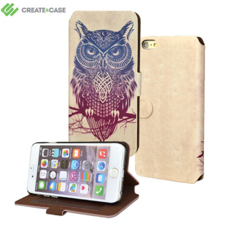 Create and Case iPhone 6S Plus / 6 Plus Book Case - Warrior Owl