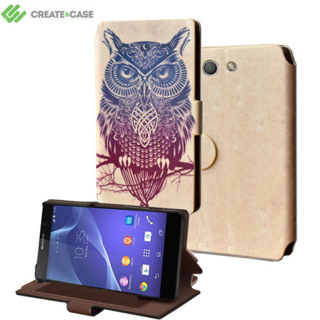 Create and Case Sony Xperia Z3 Compact Book Case - Warrior Owl