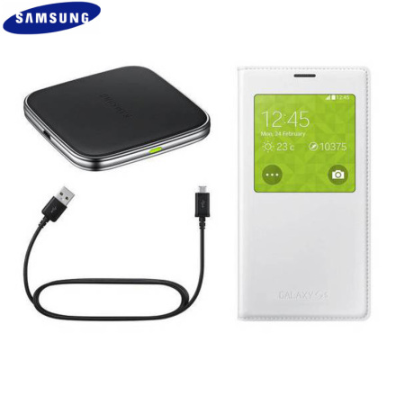 langzaam Geestelijk Geniet Official Samsung Galaxy S5 S View Qi Wireless Charging Kit - White