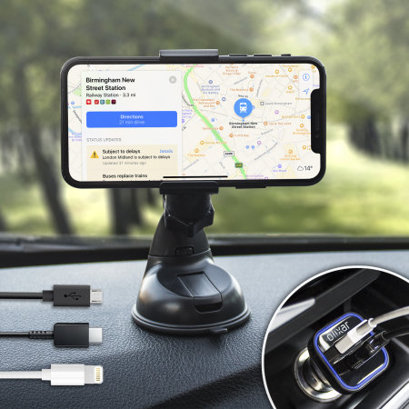 Support Voiture Universel DriveTime Chargeur Lightning et Micro USB