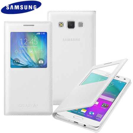 Offizielle Samsung Galaxy A5 Tasche S View Cover in Weiß
