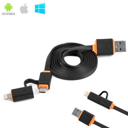 Olixar Non-Tangle Micro USB / Lightning Charge & Sync Cable
