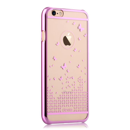 Butterfly iPhone 6 Plus Shell Case - Rose Pink / Clear
