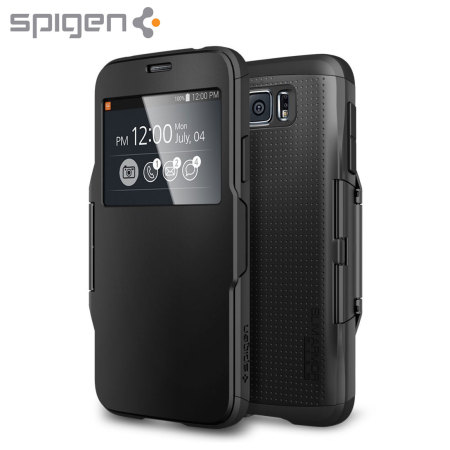 Spigen Samsung Galaxy S6 Slim Armor View Case - Smooth Black