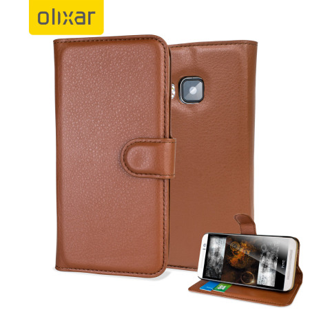 Olixar Leather-Style HTC One M9 Wallet Case - Brown