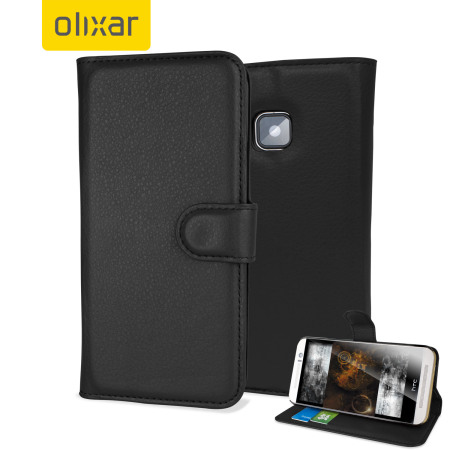 Olixar Leather-Style HTC One M9 Lommebok Deksel - Sort