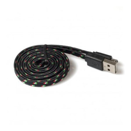 Cable Micro USB Happy Braided Light-up 1m - Negro