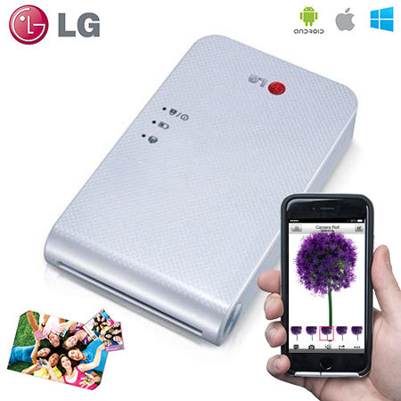 Photo Paper, White LG Pocket Photo Printer PD261 Wireless Android iOS Portable Instant Pocket Mobile 