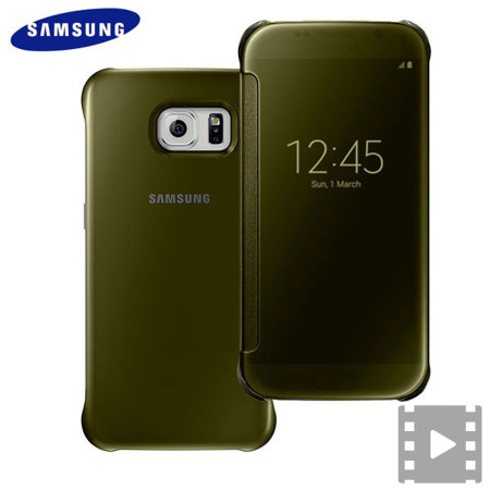 Official Samsung Galaxy S6 Clear View Cover Deksel - Gull