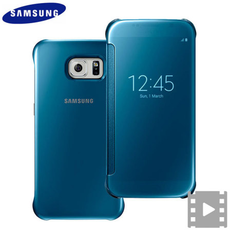 Official Samsung Galaxy S6 Clear View Cover Case - Blue