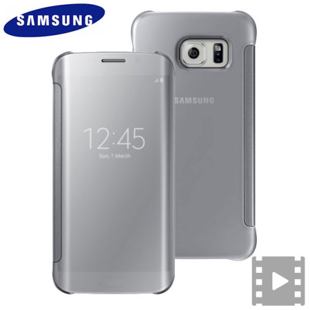 Official Samsung Galaxy S6 Edge Clear View Cover Case - Silver