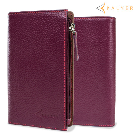 Kalybr Zippa Genuine Leather iPhone 6 Wallet Case - Mulberry Pink