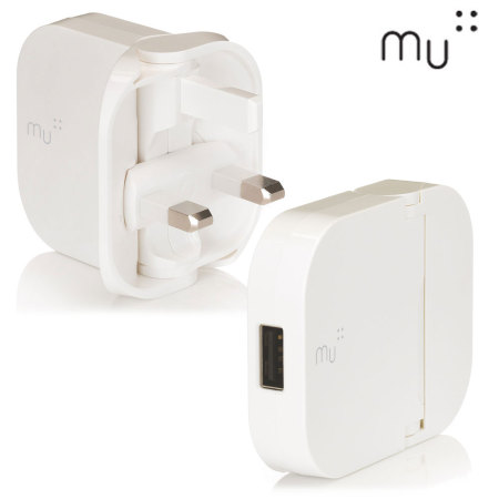 MU Tablet Foldable USB Mains Charger 2.4A - White