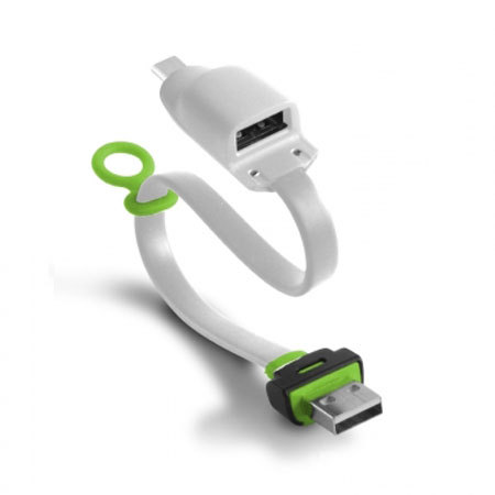 Ksix Dual Connect Micro USB Charger & Sync OTG Cable - White / Grey