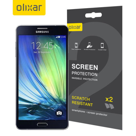 Olixar Samsung Galaxy A7 2015 Näytönsuojakalvo - 2-in-1 Pack