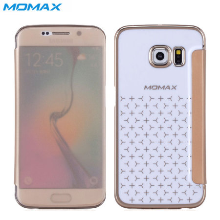 Momax Haute Couture Samsung Galaxy S6 Edge Clear View Cover - Goud 