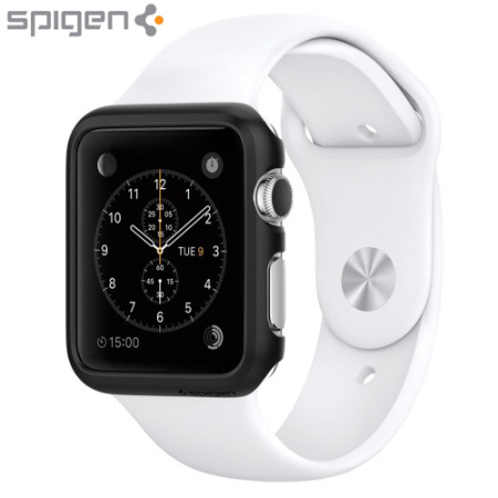 Coque Apple Watch Spigen Thin Fit (38mm) - Noire Satinée