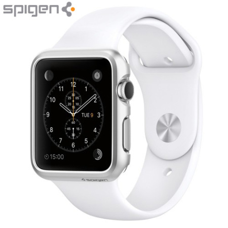 Spigen Thin Fit Apple Series 2 / 1 Watch Case (42mm) - Satin Silver
