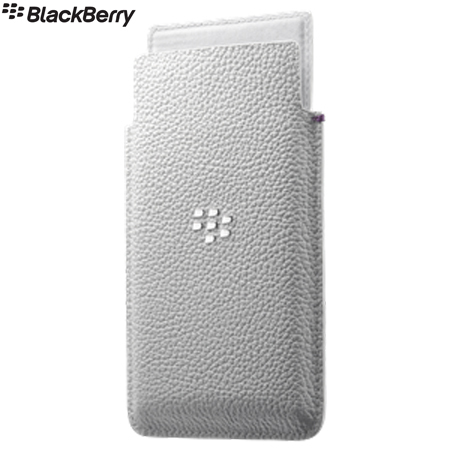 Official Blackberry Leap Leather Pocket Case Cover - White