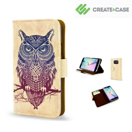 Create and Case Galaxy S6 Edge Tasche im BuchDesign Warrior Owl