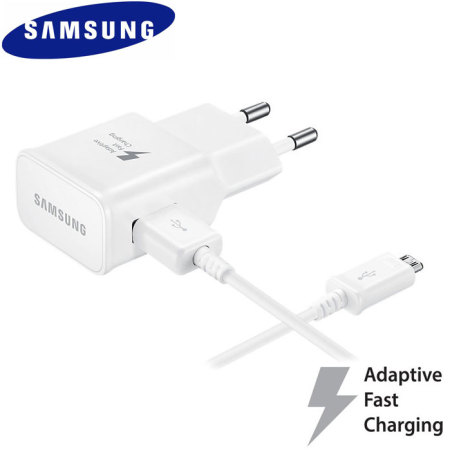 Official Samsung Fast Charger EU Wall Plug & Micro USB Cable - White