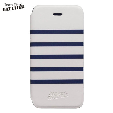 Jean Paul Gaultier Jean Paul Gaultier iPhone 6 6S Sailor Folio Case Flip Cover White Blue Striped 