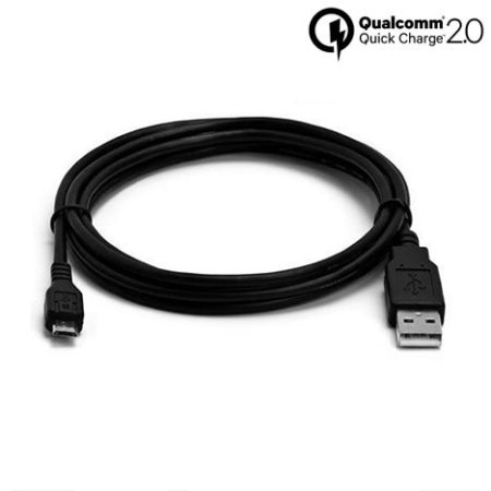 Cable Micro USB Qualcomm Quick Charge 2.0- Negro- 2 metrod