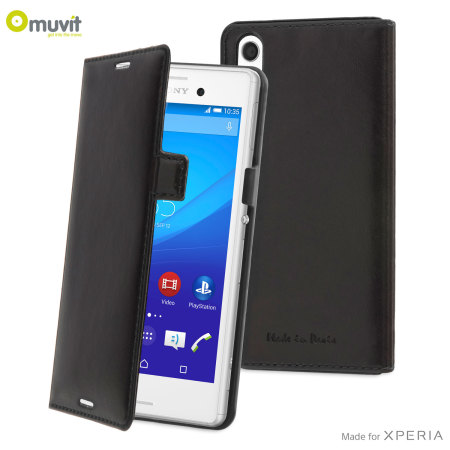Muvit Slim Sony Xperia M4 Aqua Folio Case - Black