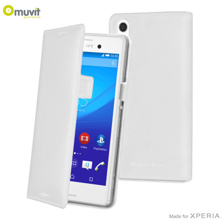 Muvit Slim Sony Xperia M4 Aqua Folio Case - White