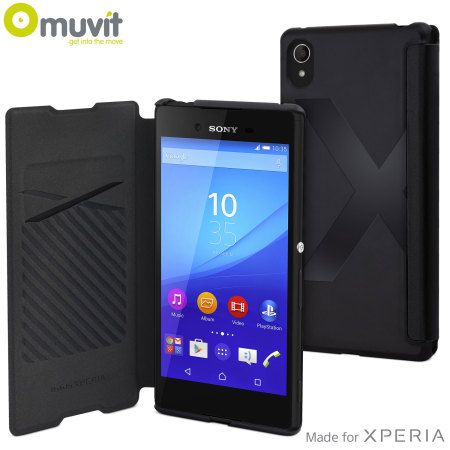 Muvit Easy Folio Leather-Style Sony Xperia Z3+ Case - Black