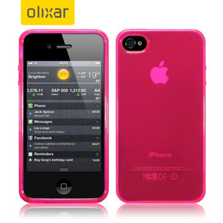 Funda iPhone 4S / 4 Olixar FlexiShield Gel - Rosa
