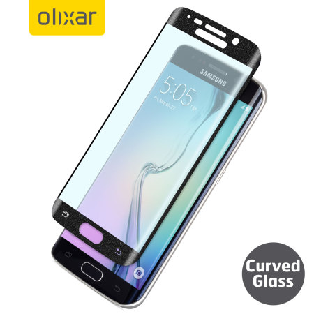 Olixar Curved Tempered Glass Galaxy S6 Edge Displayschutz in Schwarz