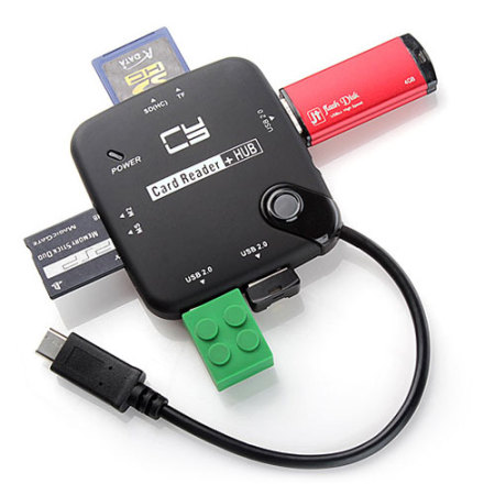 Adaptador USB-C con 3 USB y Lector de Tarjetas 4 en 1