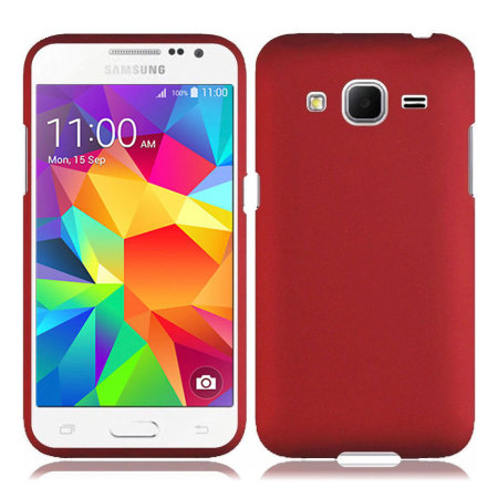 Veroveraar Elasticiteit bon ToughGuard Samsung Galaxy Core Prime Rubberised Case - Red