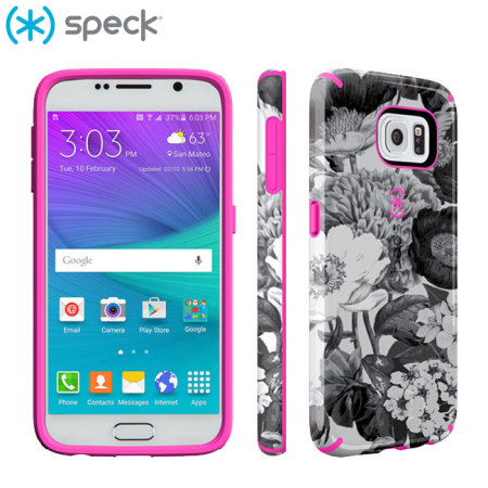 Speck CandyShell Inked Samsung Galaxy S6 Case - Floral Pink / Grey