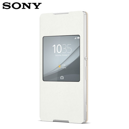 Verwijdering hardop Tablet Official Sony Xperia Z3+ Style Cover with Smart Window SR30 - White