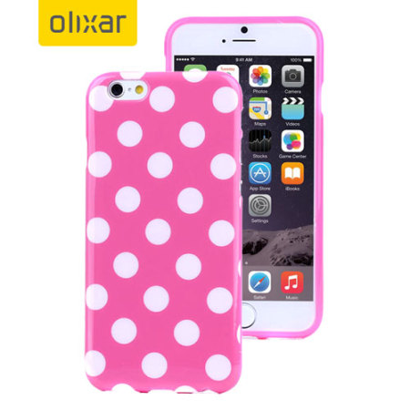 Polka Dot FlexiShield iPhone 6S Plus / 6 Plus Gel Case - Pink