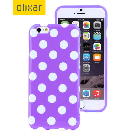 Polka Dot FlexiShield iPhone 6S / 6 Gel Case - Purple