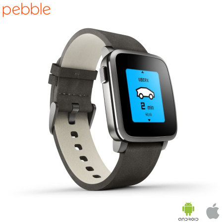 Pebble Time Steel Smartwatch for iOS and Android Devices - Black
