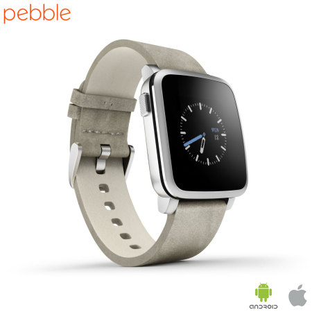 Pebble Time Steel Smartwatch for iOS and Android Devices - Silver